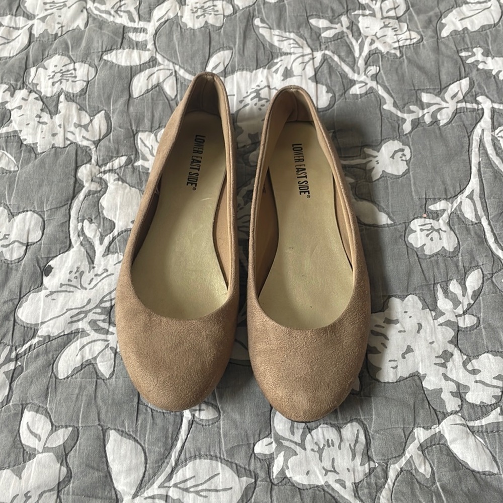 Tan suede comfortable flats